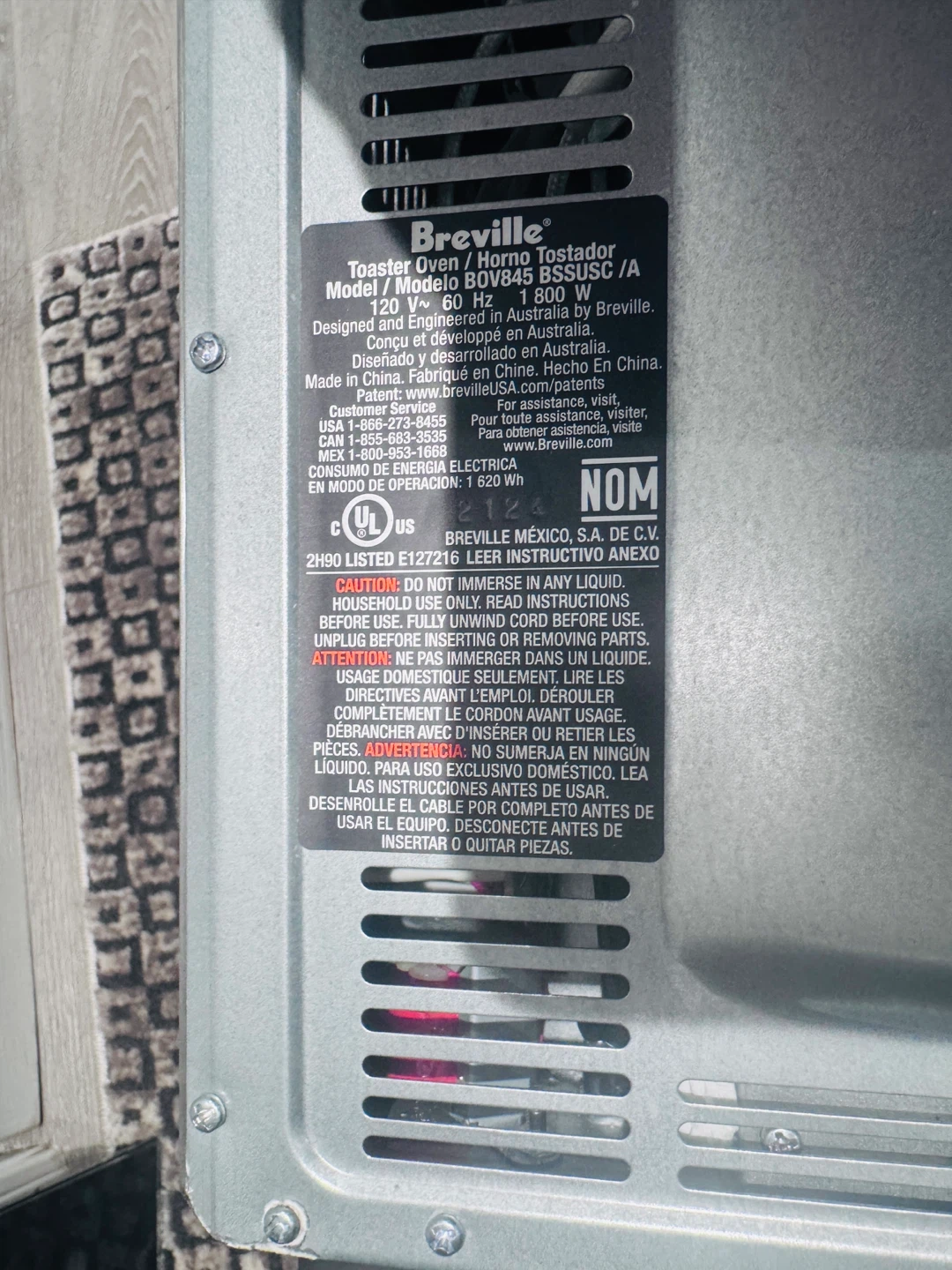 Breville Toaster Oven Model BOV845 - photo 4