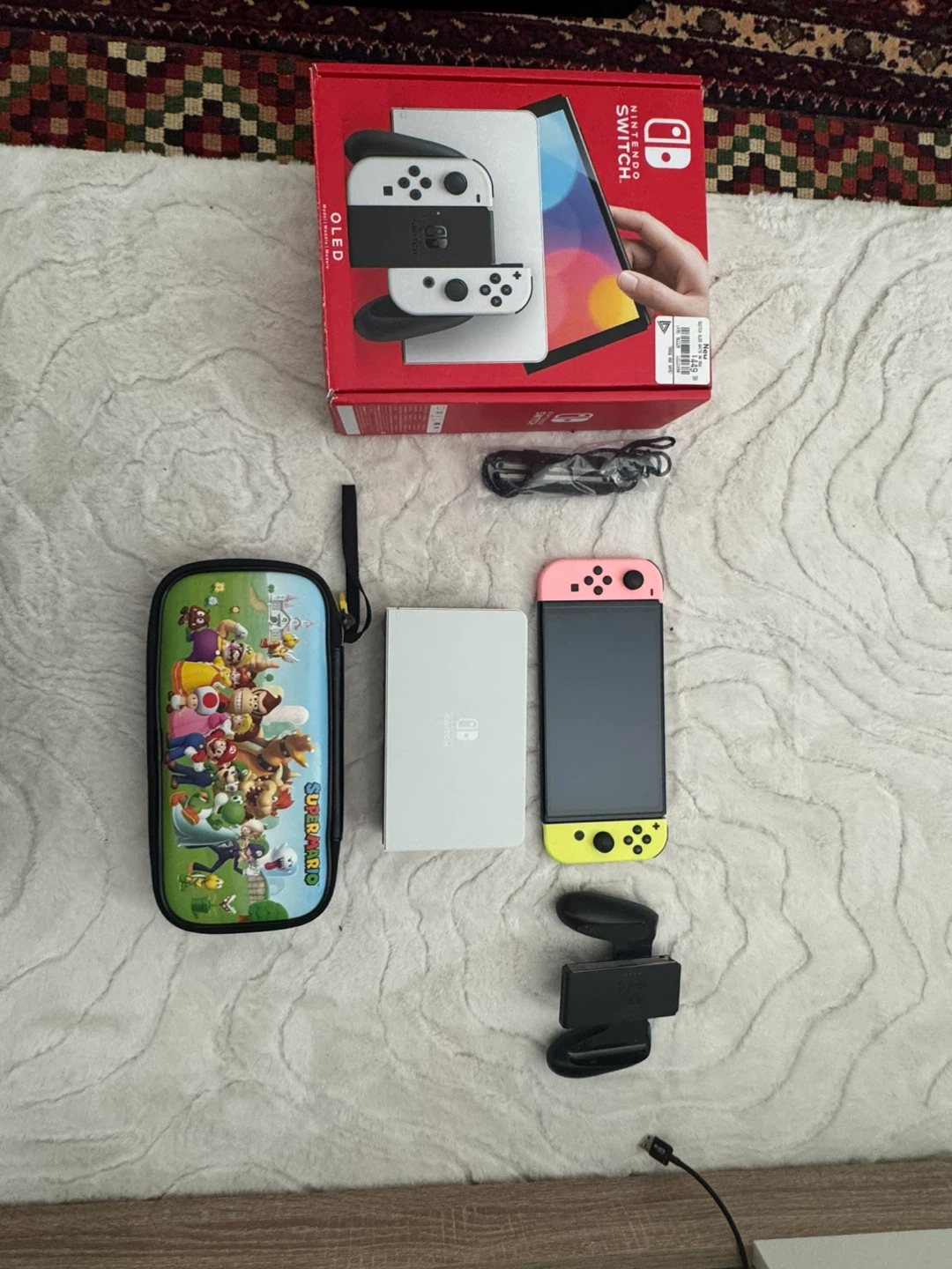 Nintendo Switch OLED Model with Mario Carrying Case
