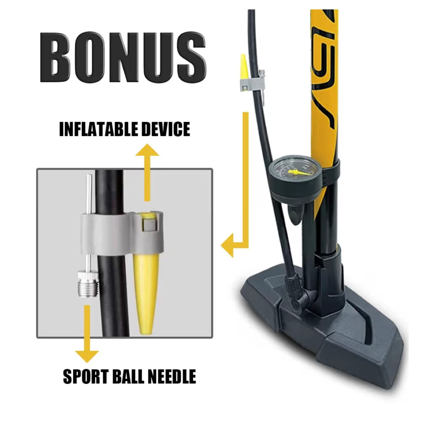 BV Bicycle Pump Durable Bike Floor Pump - photo 5