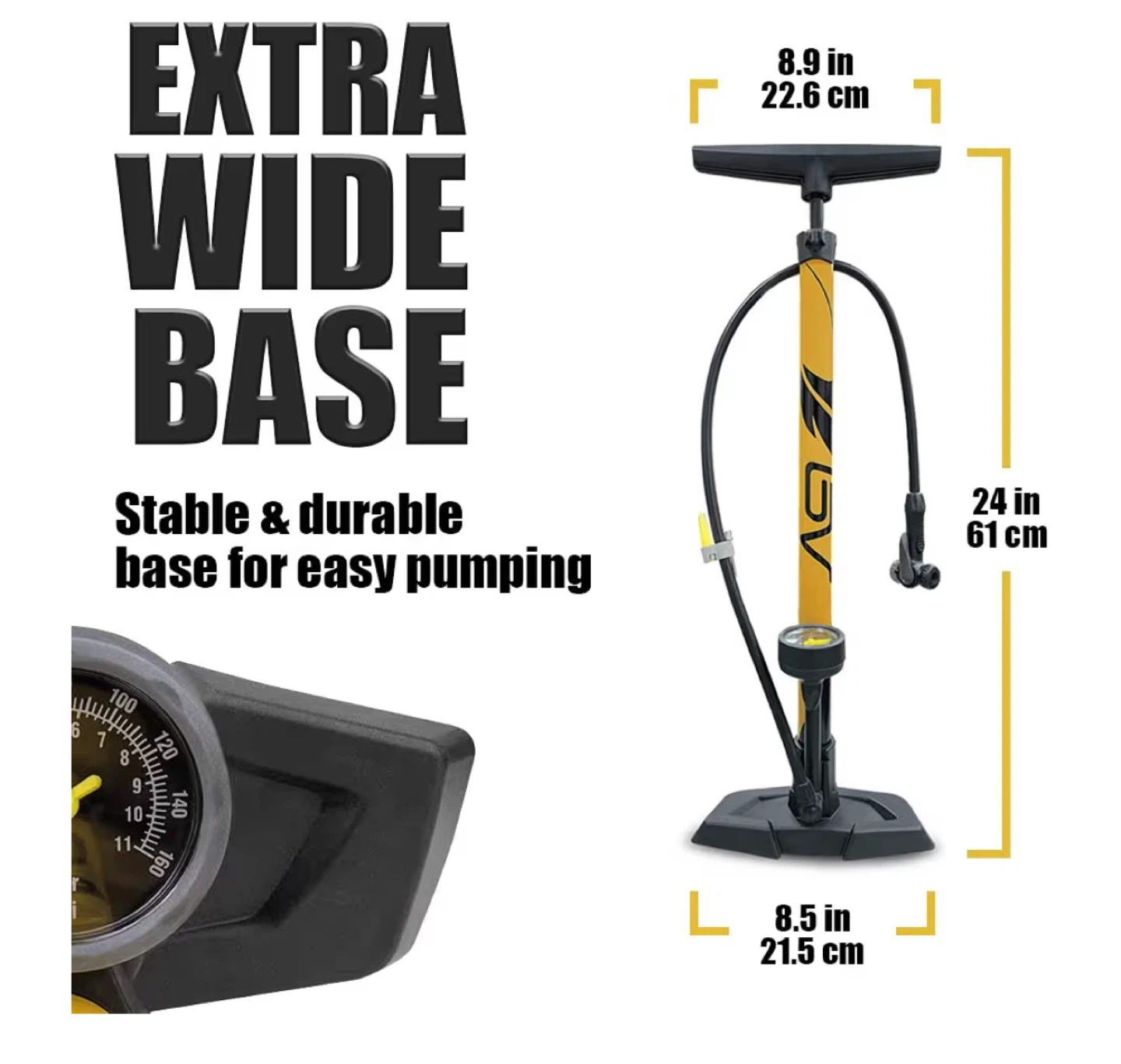 BV Bicycle Pump Durable Bike Floor Pump - photo 3