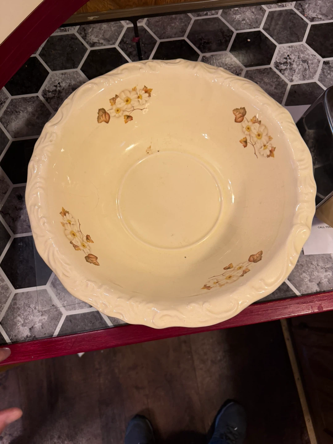 Vintage Floral Serving Bowl - photo 3
