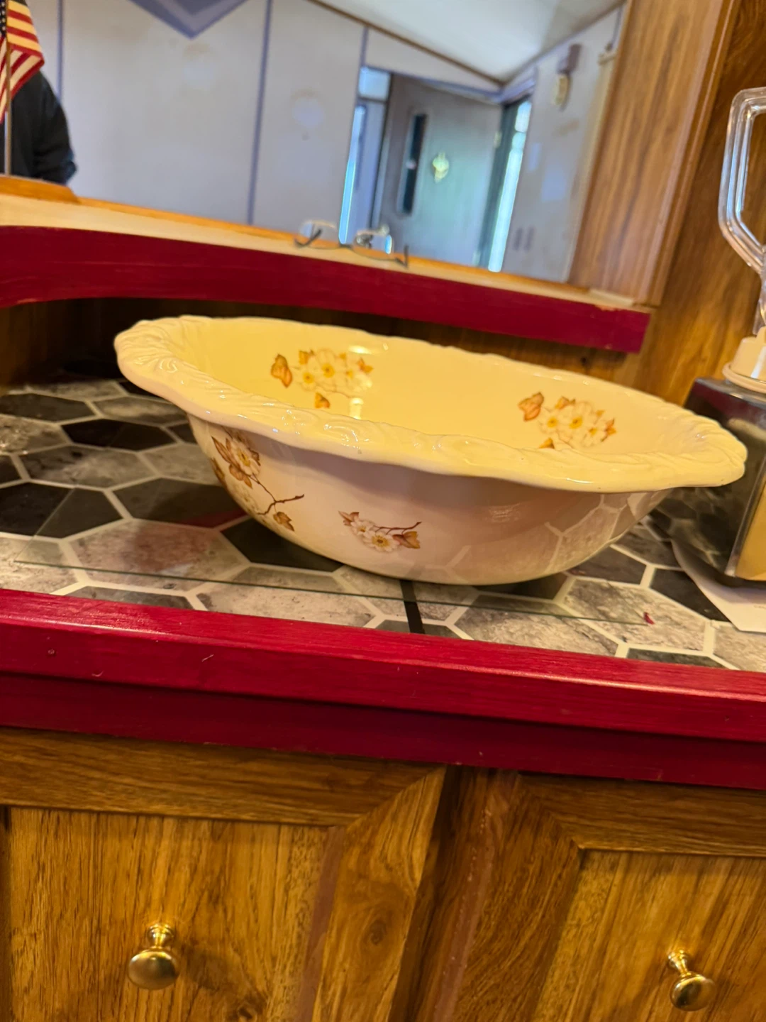Vintage Floral Serving Bowl