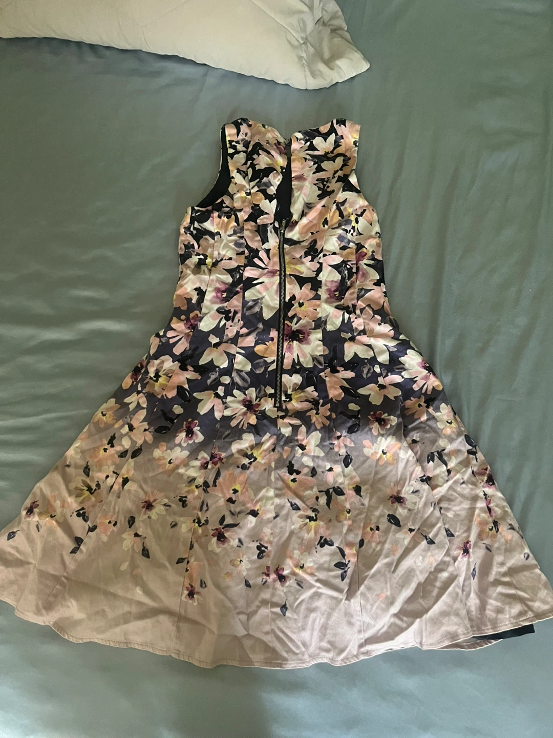 Floral Sleeveless Dress with Zipper Back - photo 2