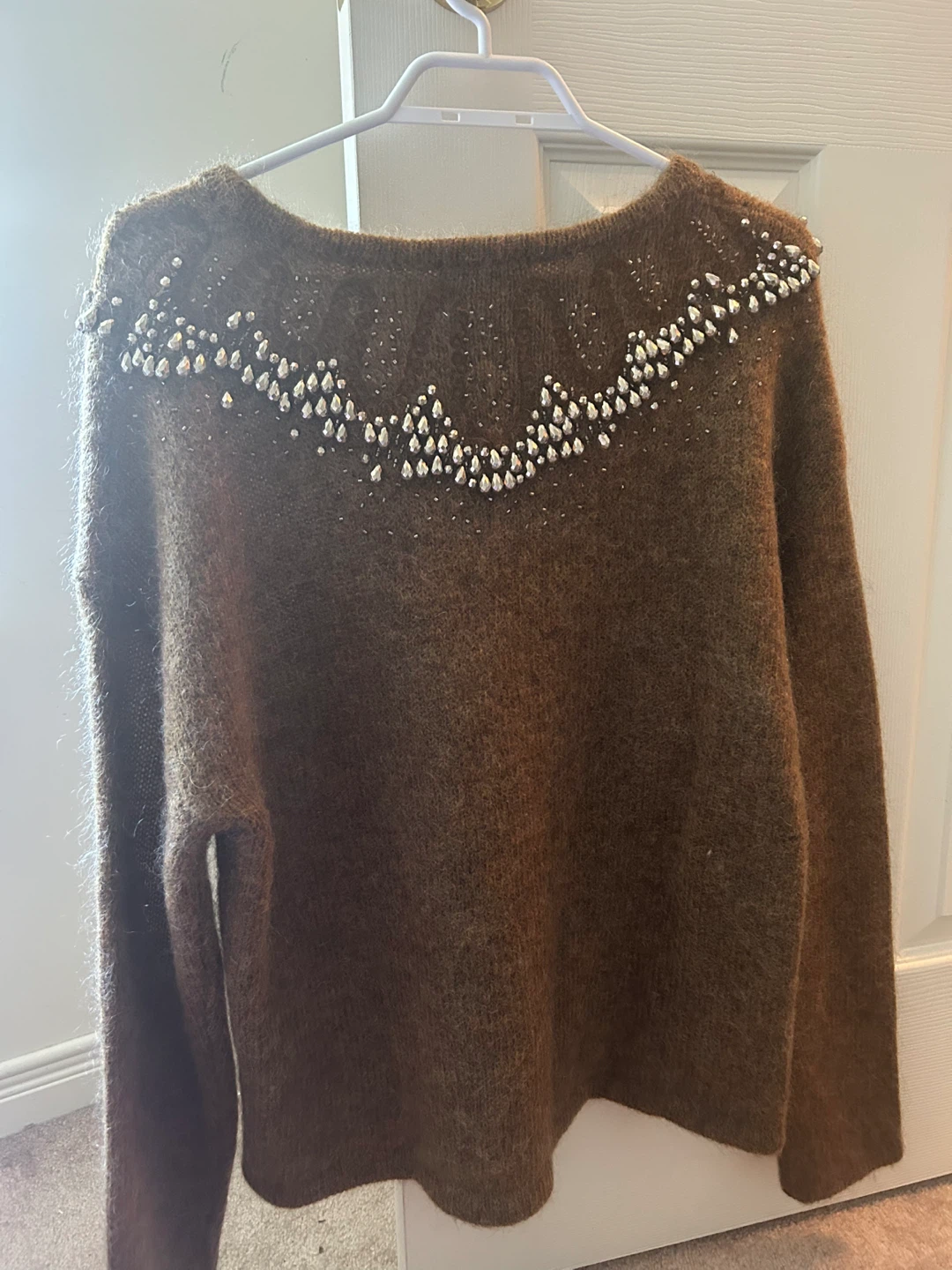 DAY Birger et Mikkelsen India Hicks Brown Beaded Sweater Size L - photo 3