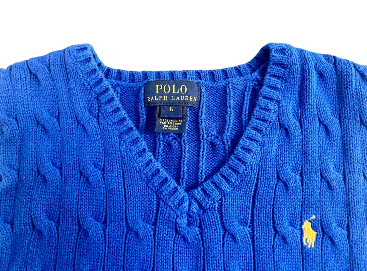 Polo Ralph Lauren Boys Cable Knit Sweater Vest – Size 6 💙 - photo 4
