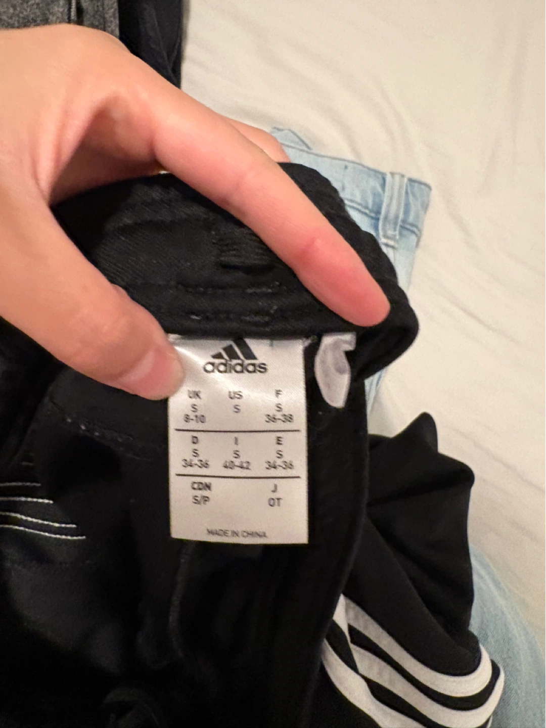 Adidas Black Track Pants with White Stripes Size S - photo 2