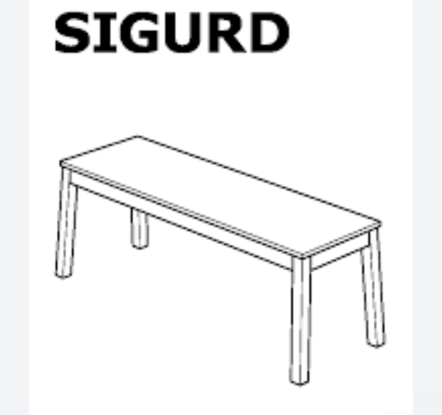 IKEA SIGURD Red Bench