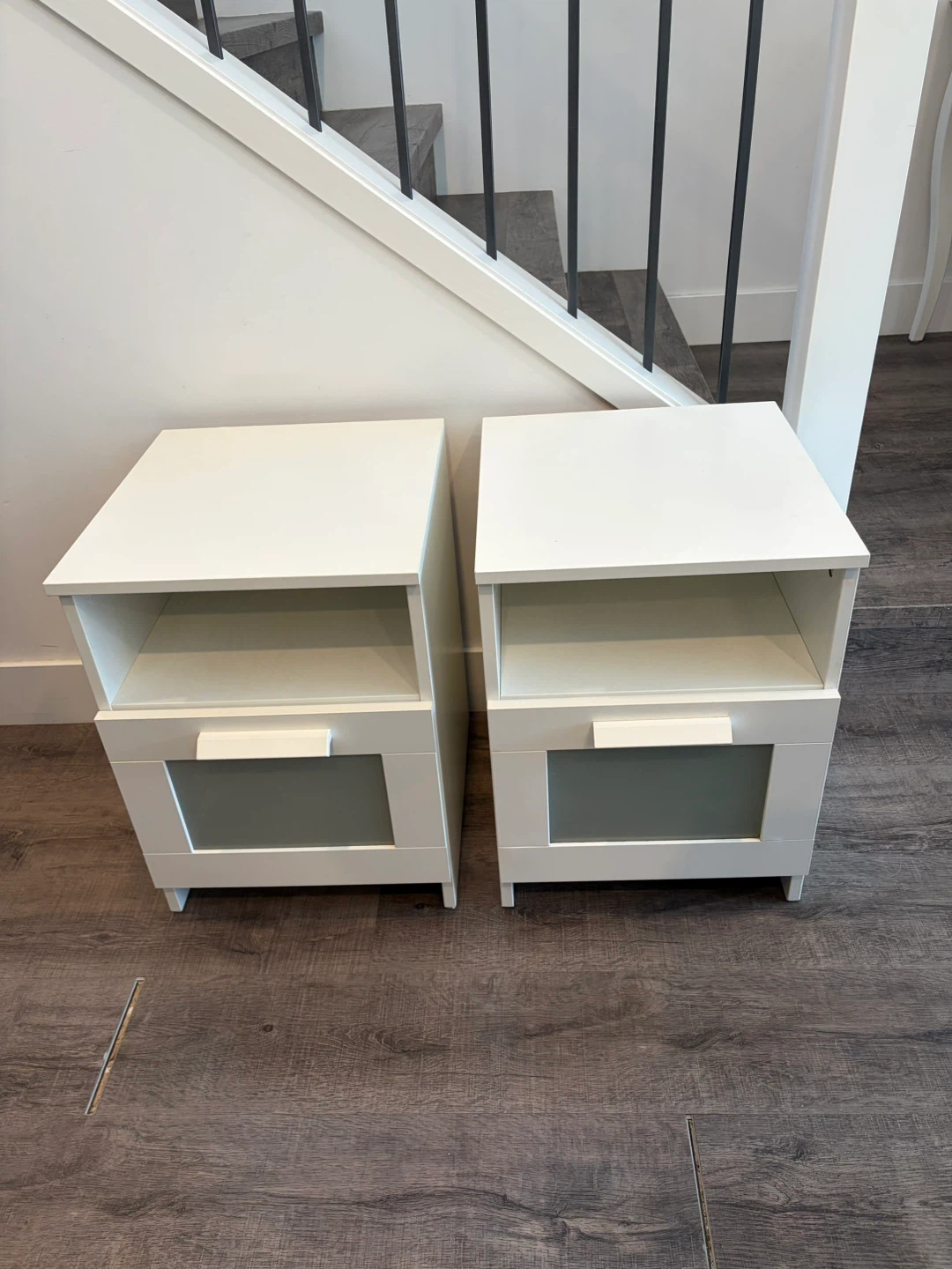 pair of IKEA BRIMNES nightstand in white