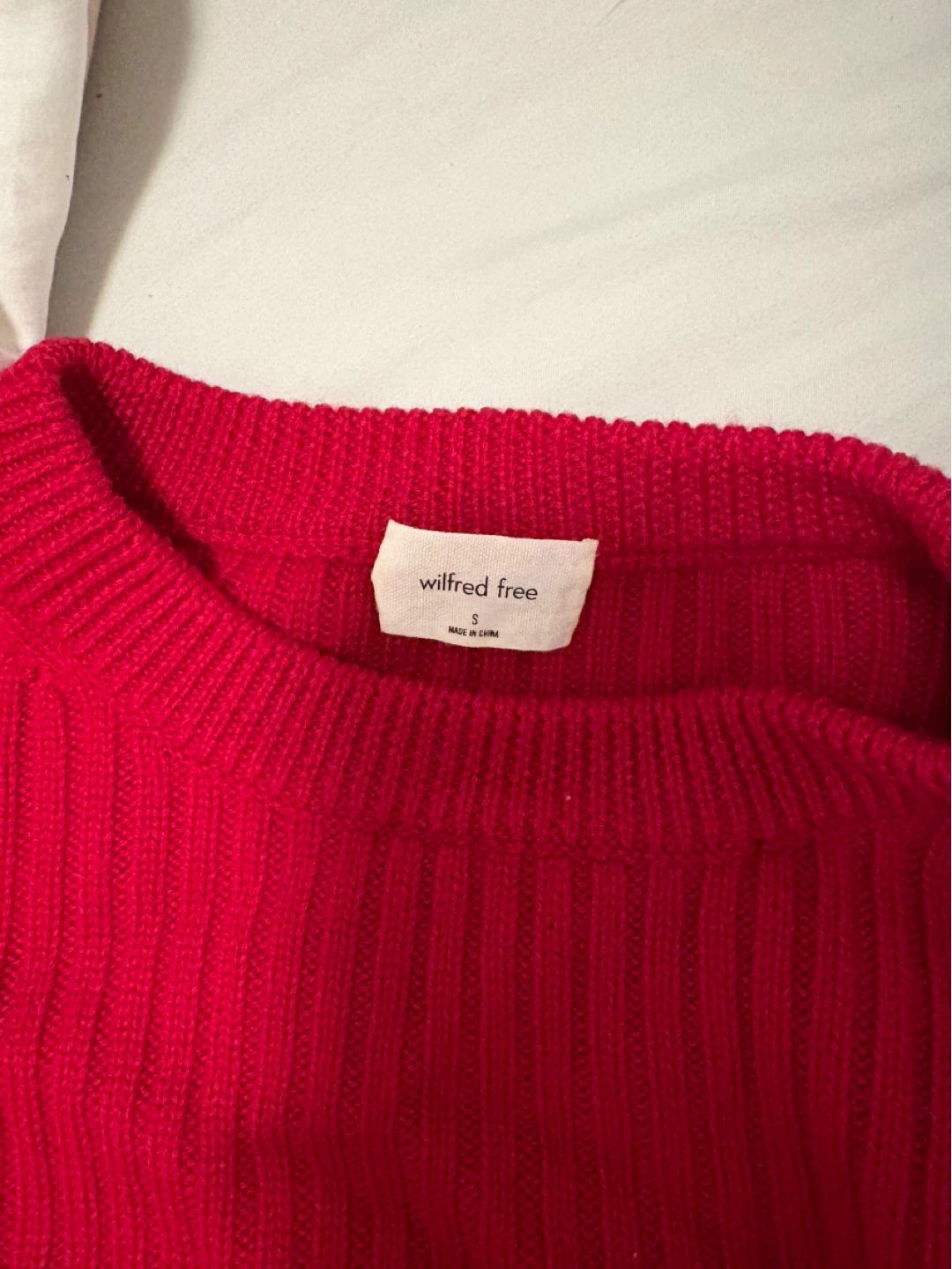 Wilfred Free Red Ribbed Cropped Sweater - Size S - photo 2