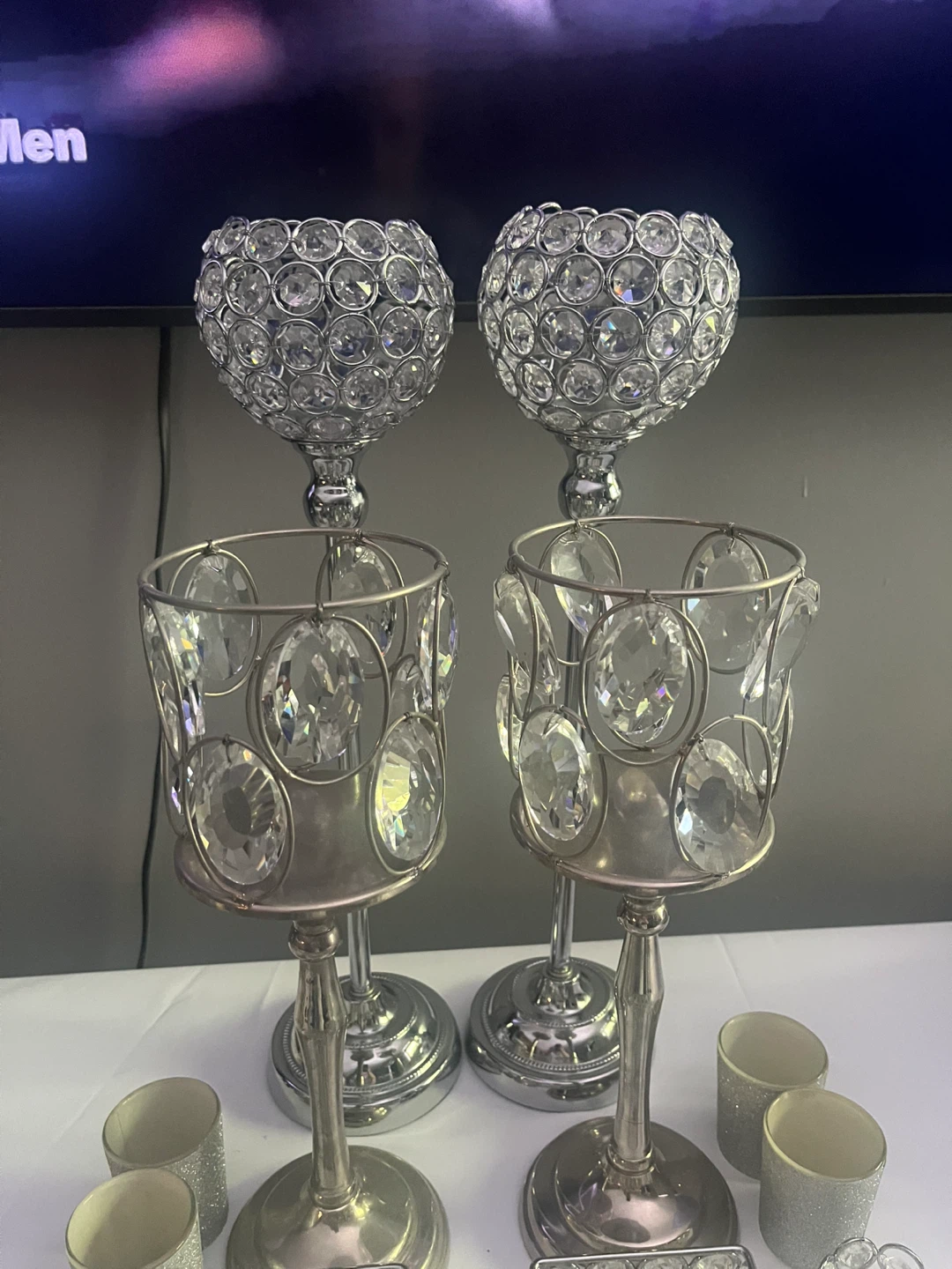 Crystal Bedazzled Candle Holders and Votives