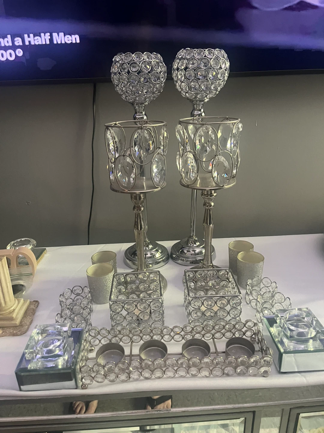 Crystal Bedazzled Candle Holders and Votives - photo 2