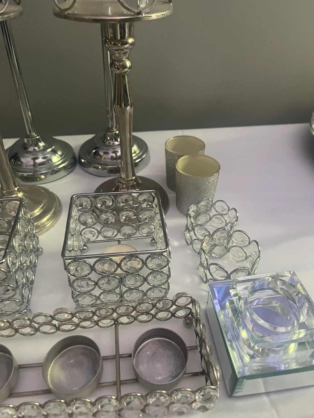 Crystal Bedazzled Candle Holders and Votives - photo 3