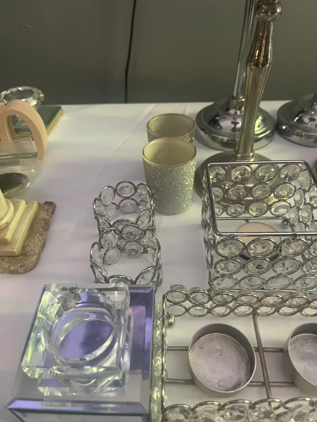 Crystal Bedazzled Candle Holders and Votives - photo 4