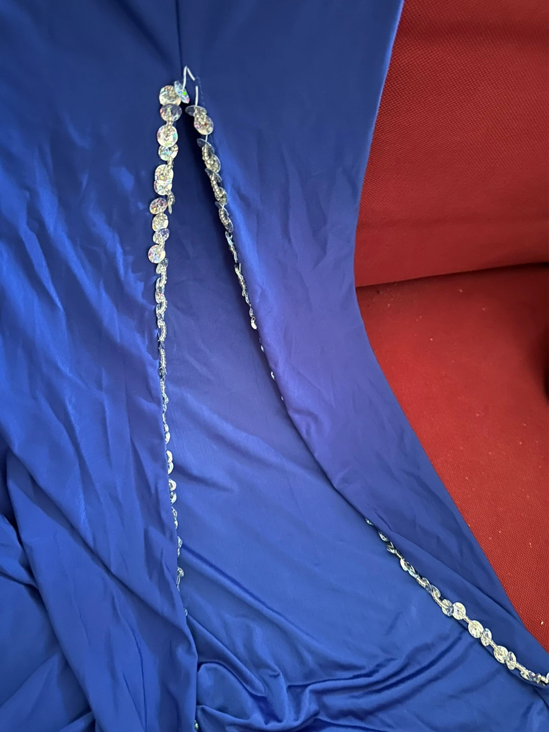 Blue Belly Dance Costume Set with Coins and Beads - photo 3
