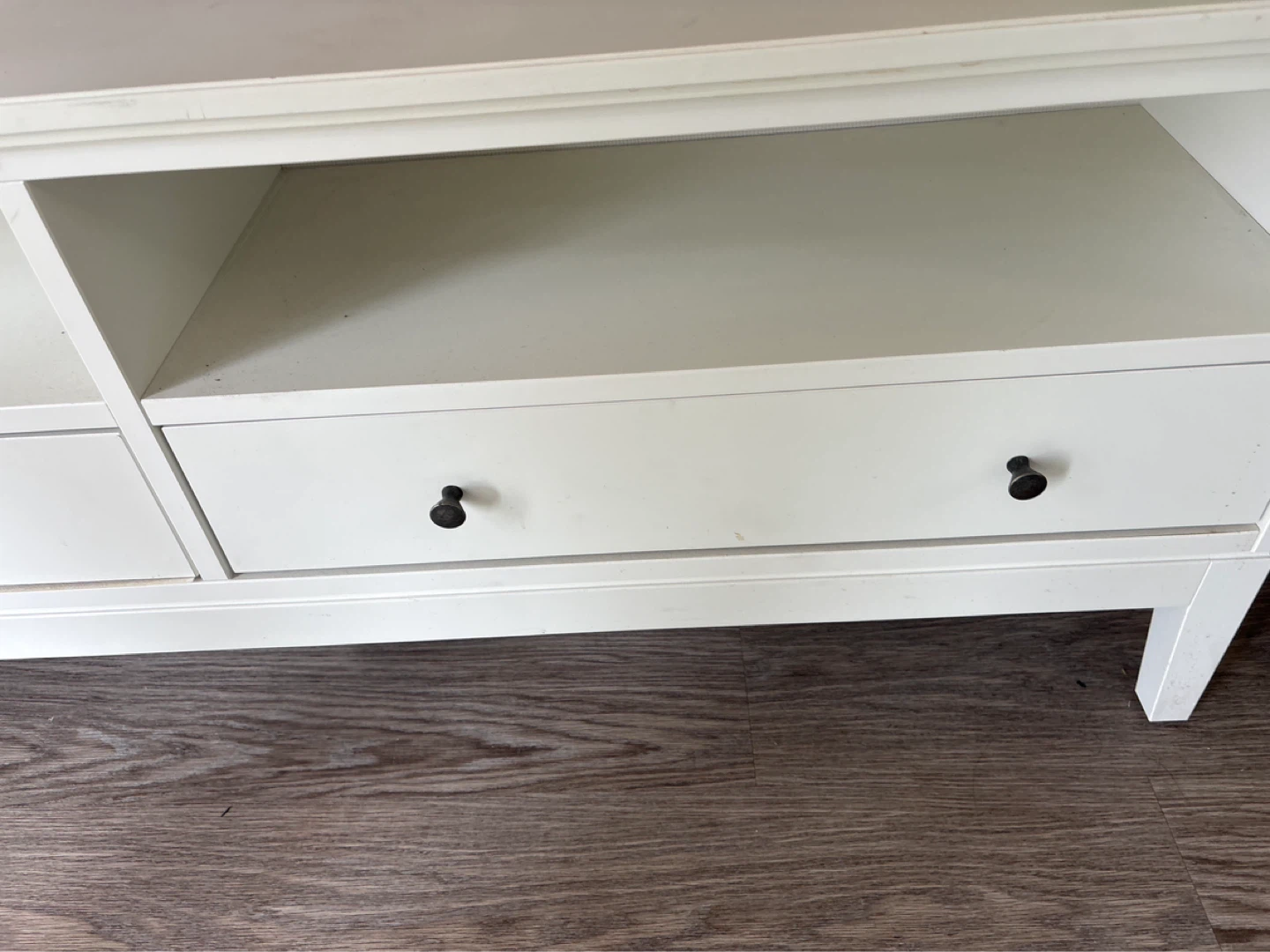 TV TABLE White Media Console with Drawers - photo 3