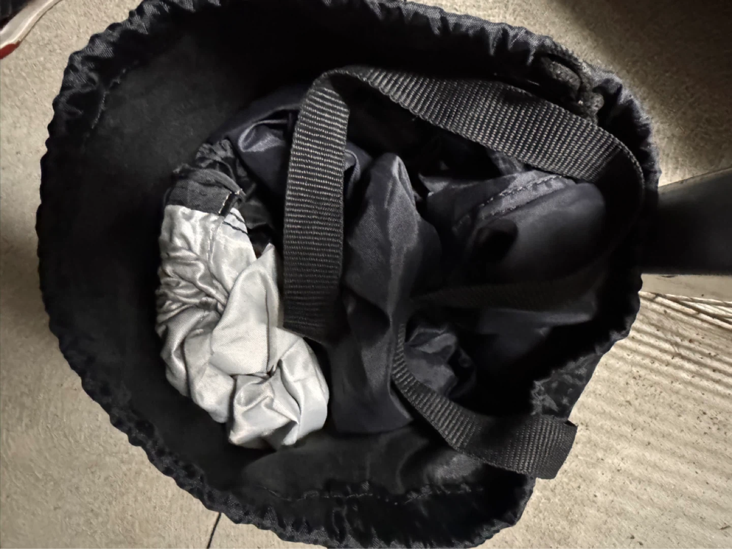 Black foldable tarp/cover with drawstring bag