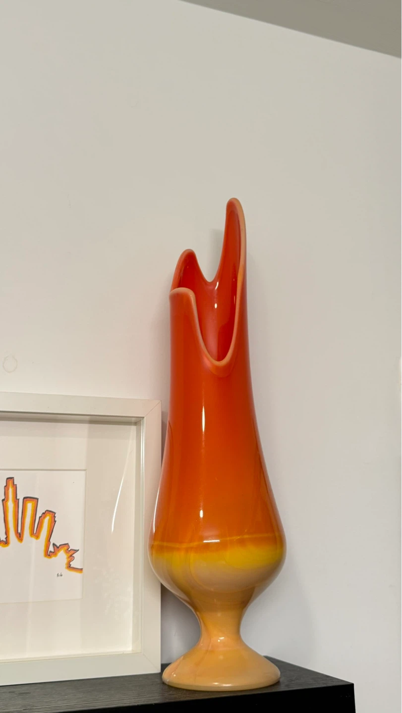 Orange Glass Vase 22”H - photo 5
