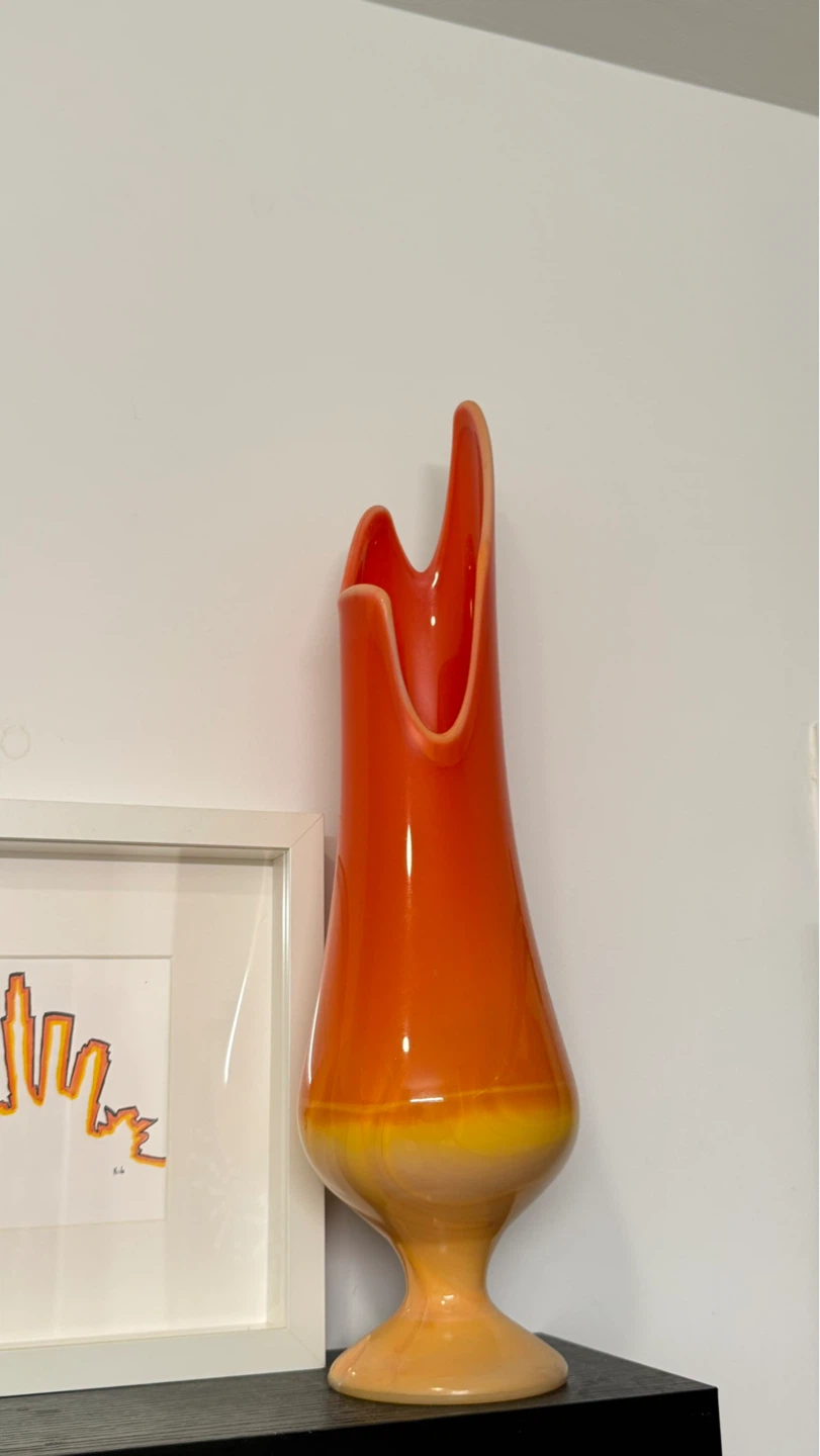 Orange Glass Vase 22”H - photo 4