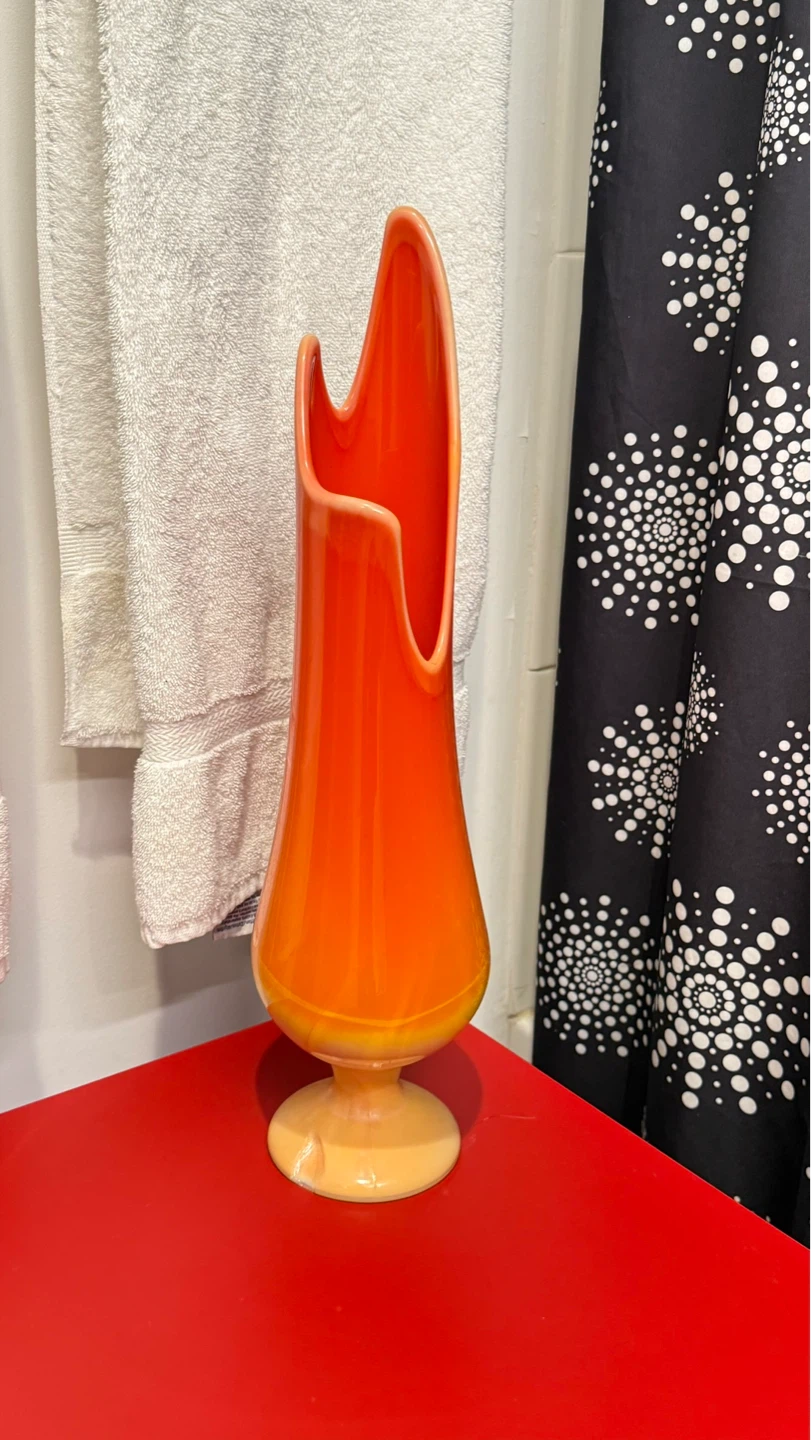 Orange Glass Vase 22”H