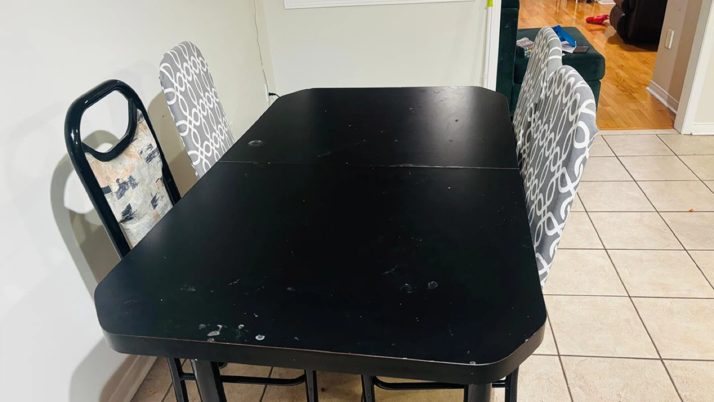 Black Dining Table with 4 Chairs