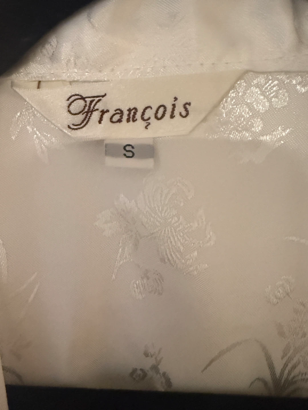 Francois White Satin Floral Kimono Robe Size S - photo 5