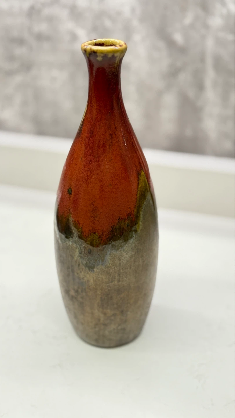 Ceramic Vase - Red and Brown Ombre 11”H - photo 3