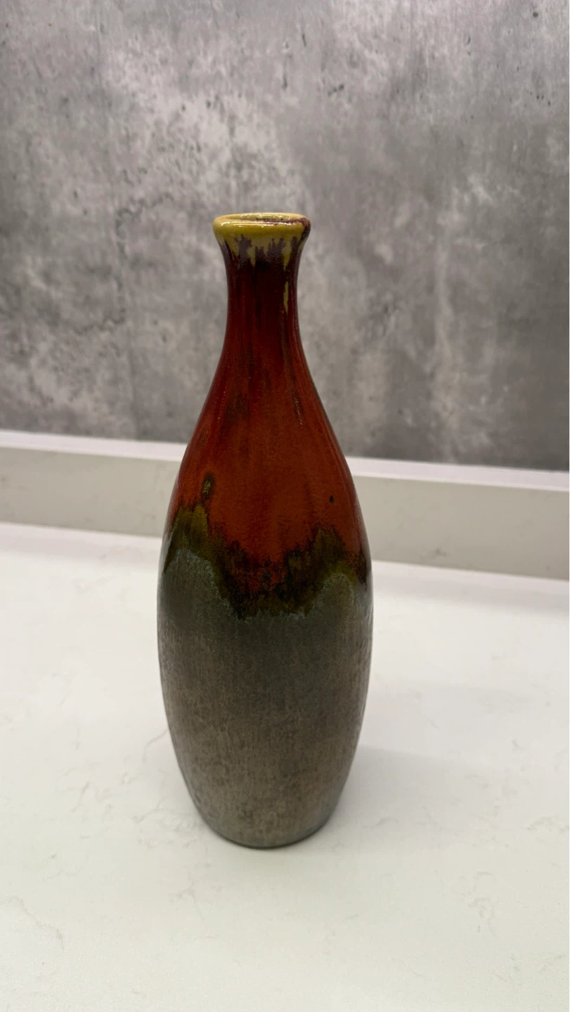 Ceramic Vase - Red and Brown Ombre 11”H - photo 5