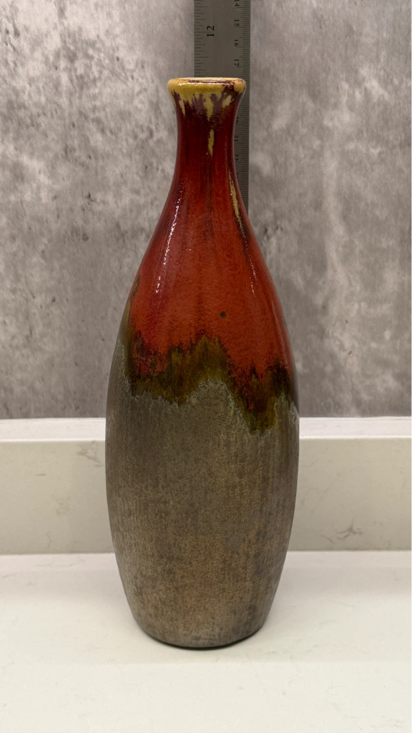 Ceramic Vase - Red and Brown Ombre 11”H - photo 4