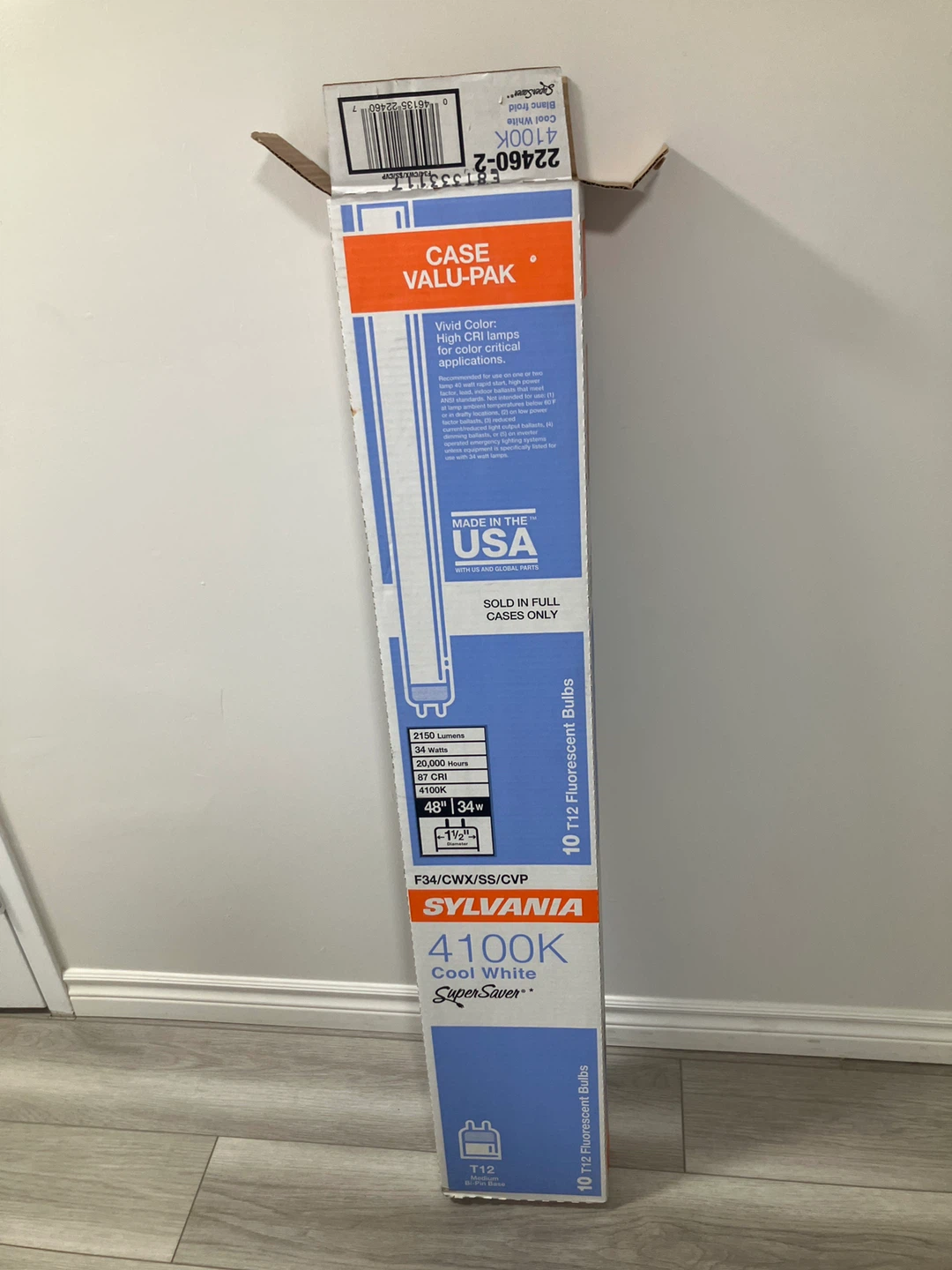 Sylvania 4100K Cool White T12 Fluorescent Bulbs - 10 Pack