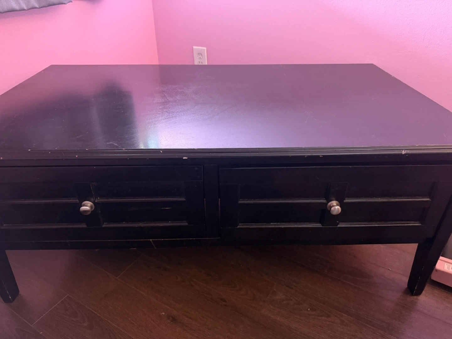Black Coffee Table with Two Drawers