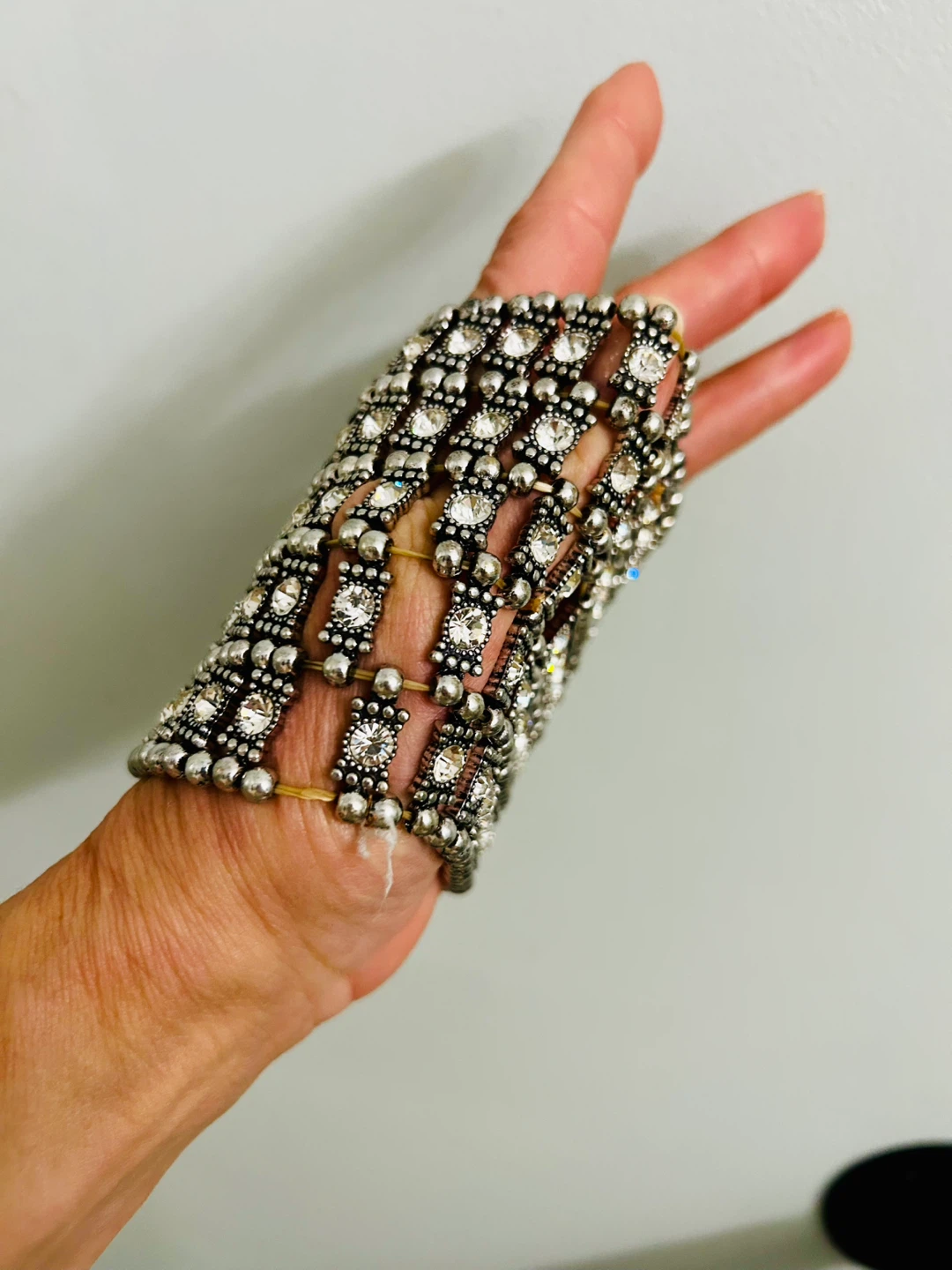 Sparkly Silver Wide Cuff Bracelet - photo 3