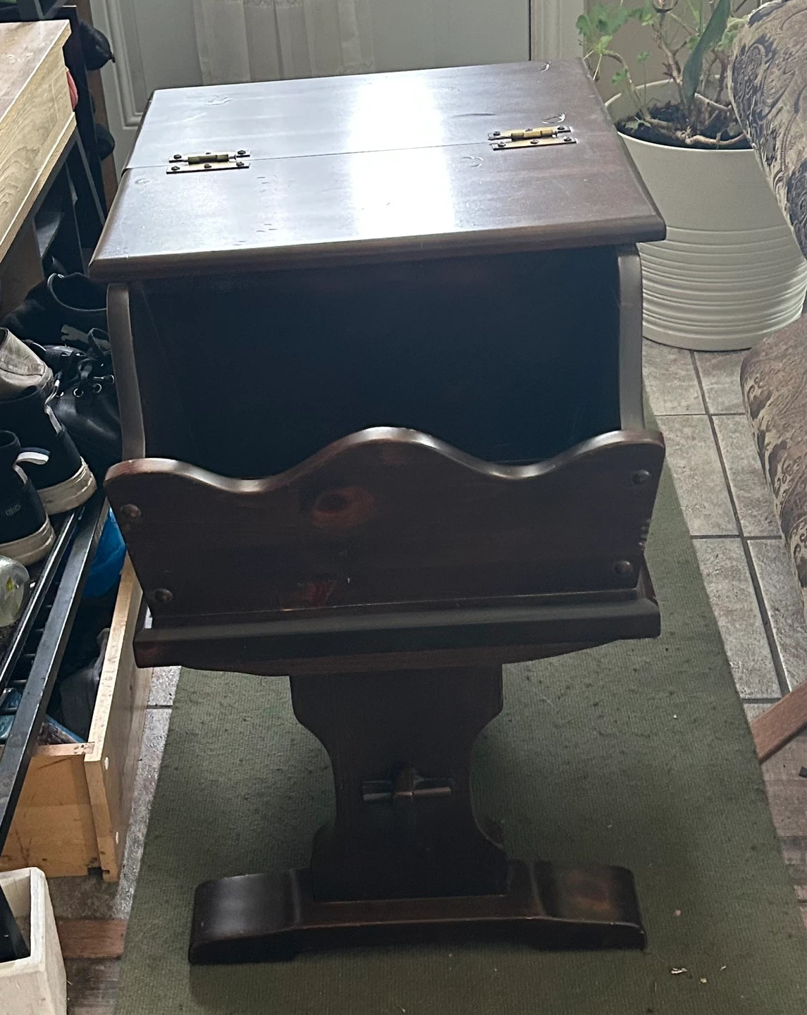 Wooden Magazine Rack with Storage - photo 2