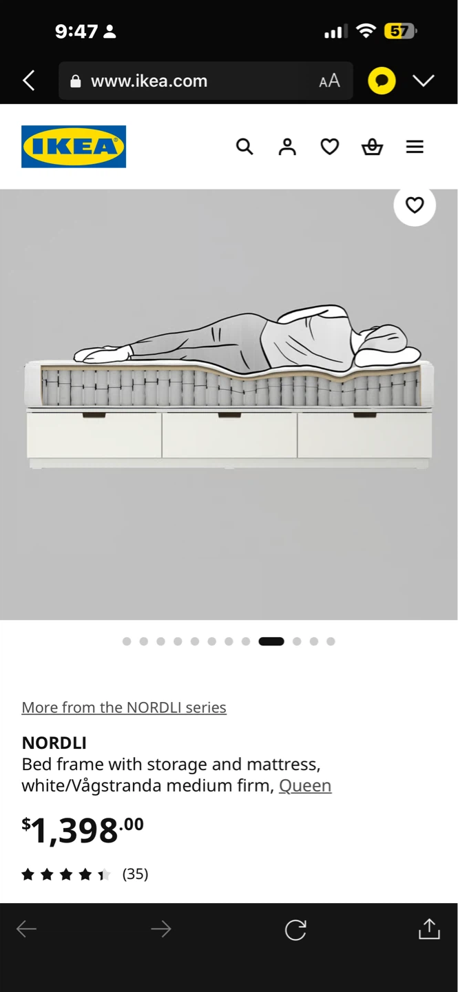IKEA NORDLI Queen Bed Frame with Storage - photo 5
