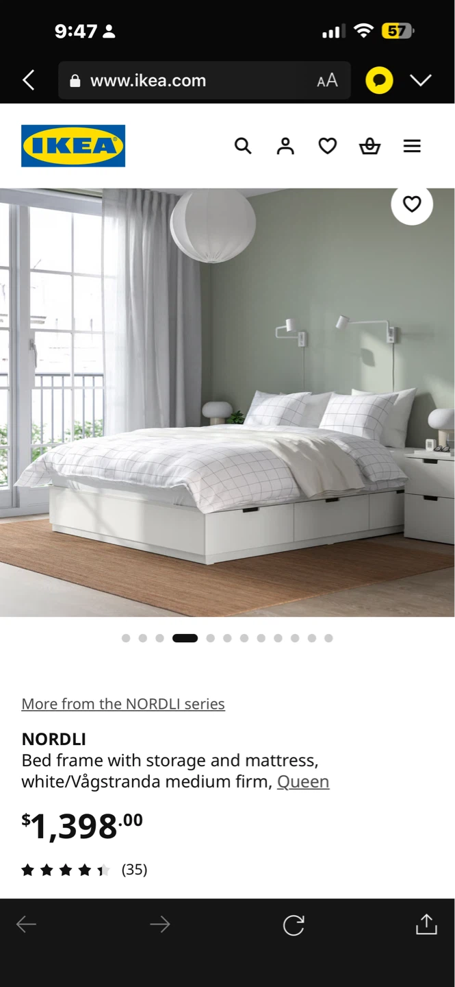 IKEA NORDLI Queen Bed Frame with Storage