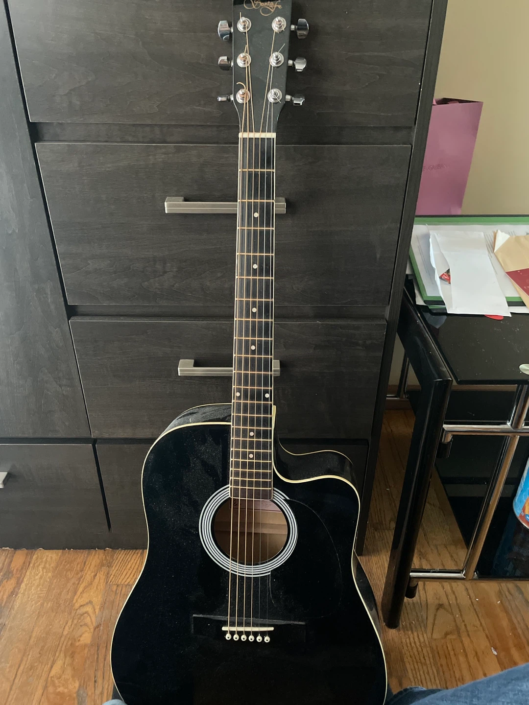 Black Santa Fe Acoustic Guitar
