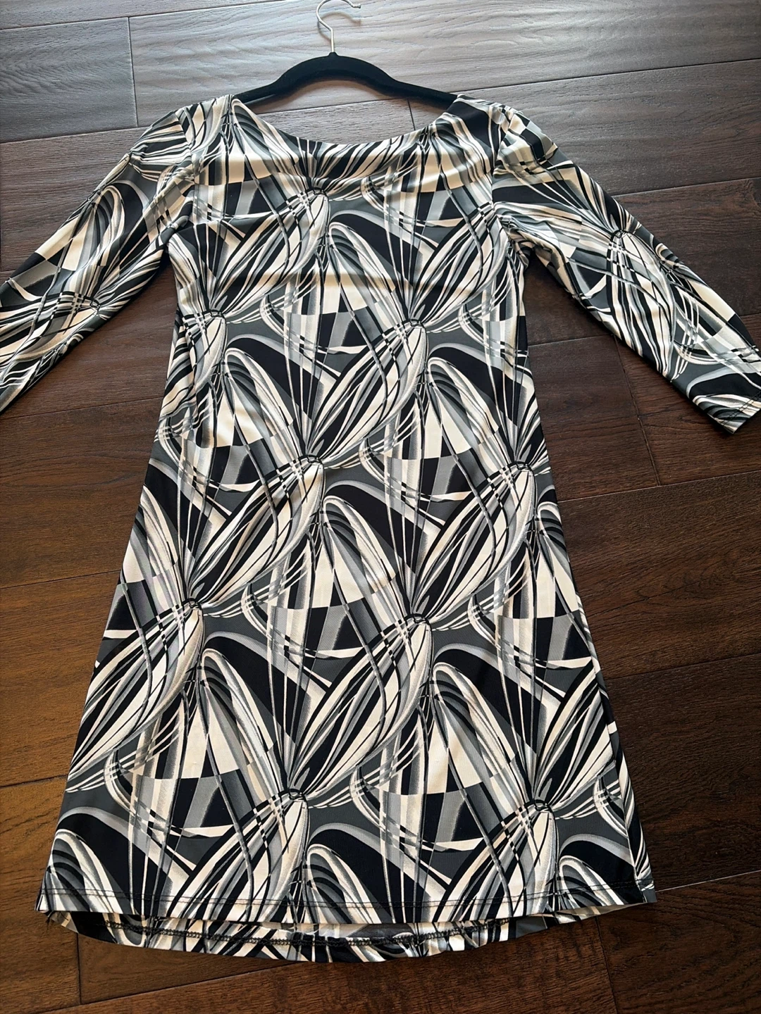 Women's Black and White Print Dress - photo 2