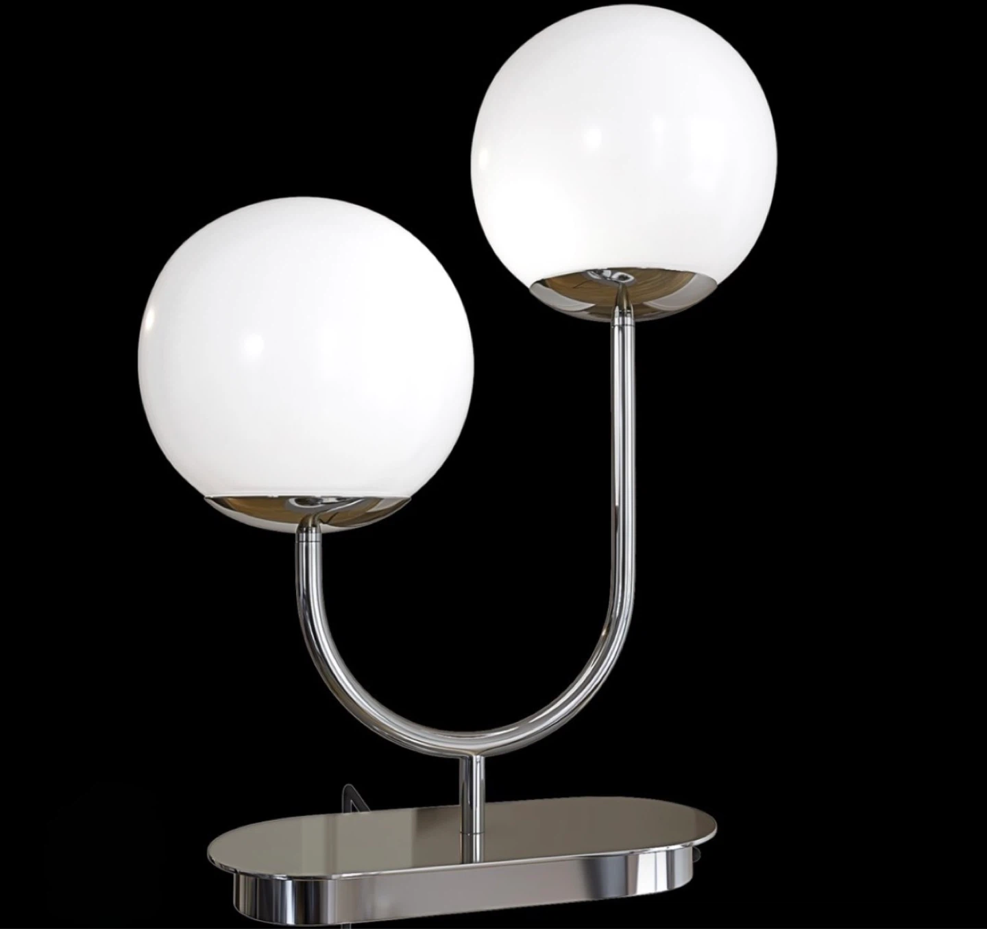 SIMRISHAMN Table lamp, chrome plated/opal glass, 17” - photo 2