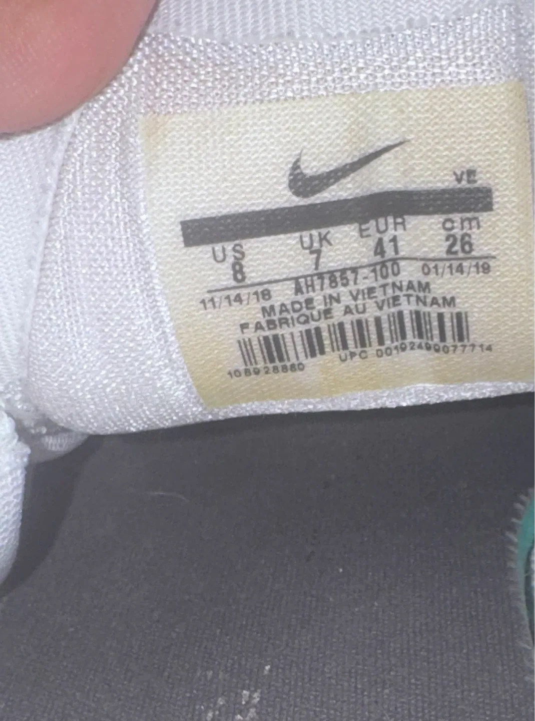 Nike AH7857-100 White Running Shoes - photo 3