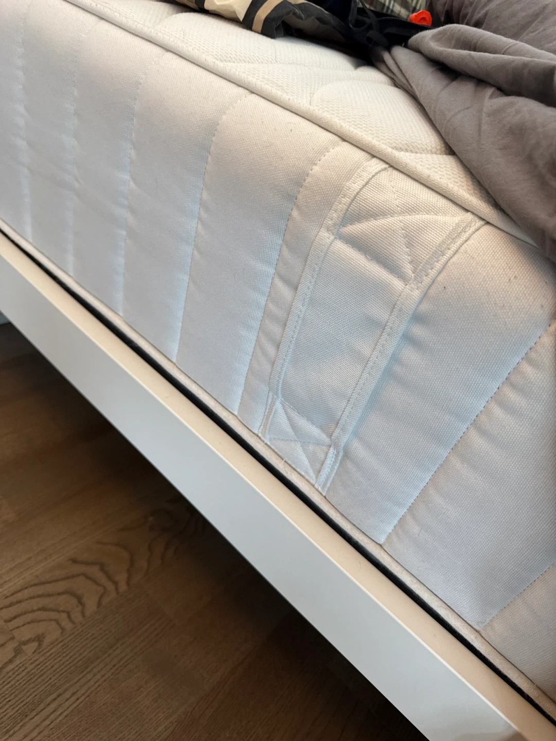 IKEA White Queen Size Bed Frame & Mattress with Storage Drawer - photo 4