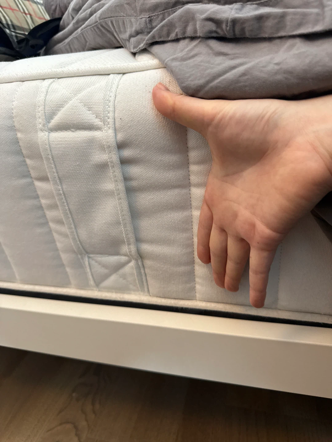 IKEA White Queen Size Bed Frame & Mattress with Storage Drawer - photo 5