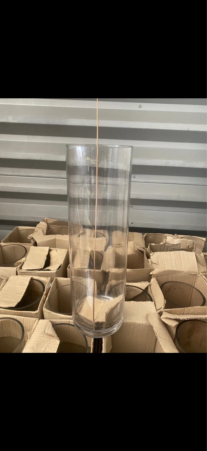Clear Glass Cylinder Vases - 16" Height x 4.5" Round