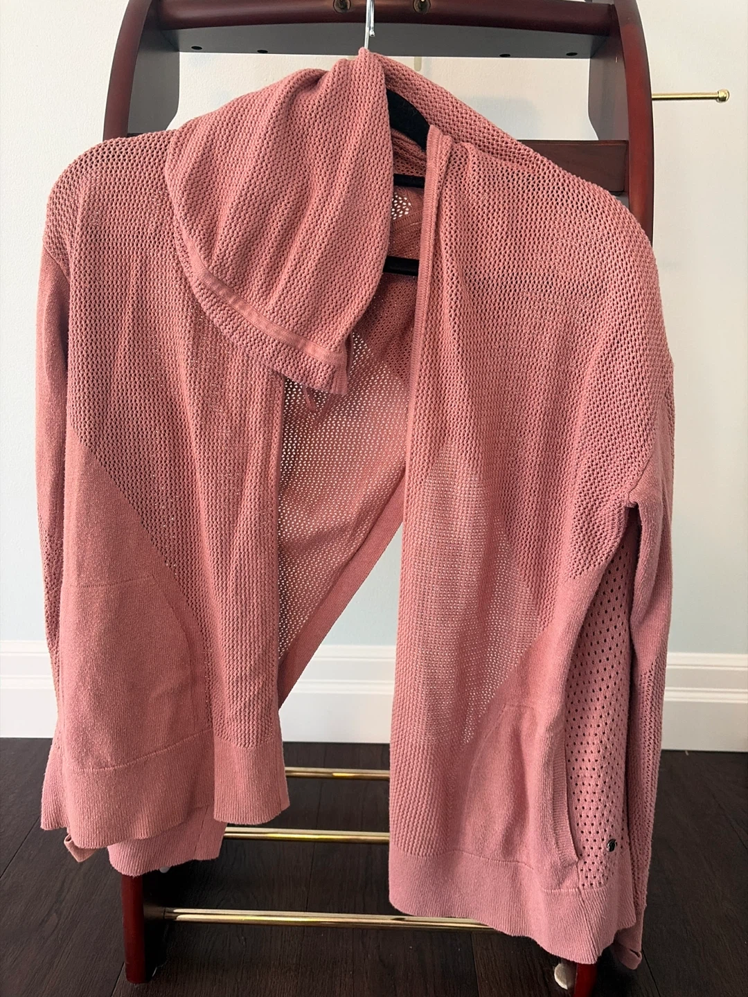 Lululemon Pink Knit Open Back Cardigan