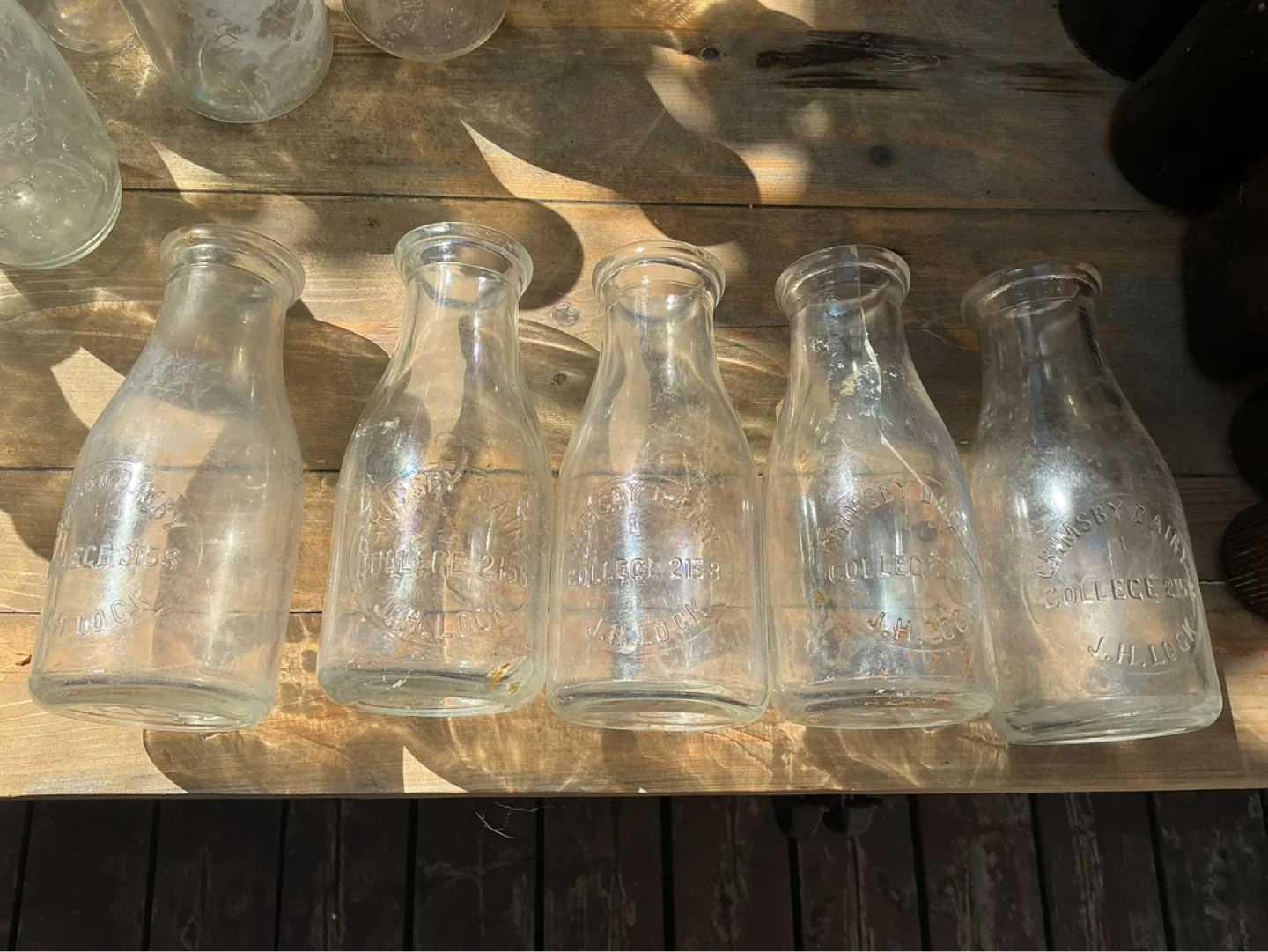 5 Antique “GRIMSBY DAIRY” Glass Milk Bottles ! - photo 5
