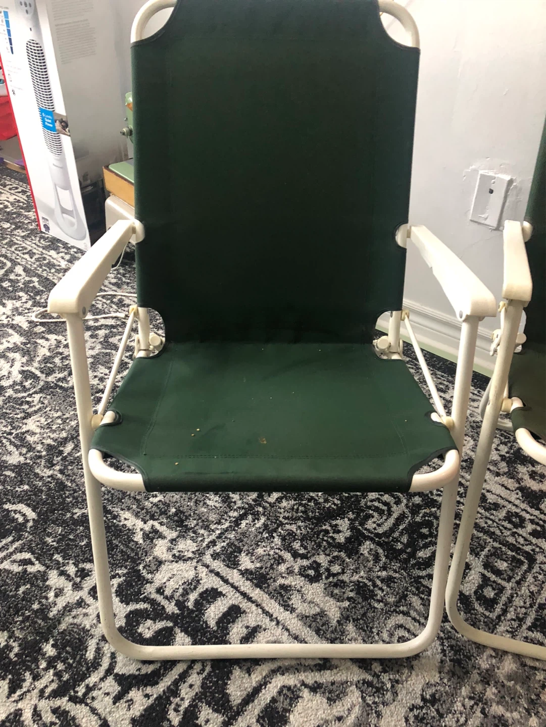 Set of 2 Green Folding Camp Chairs for outdoor bd picnic - photo 2