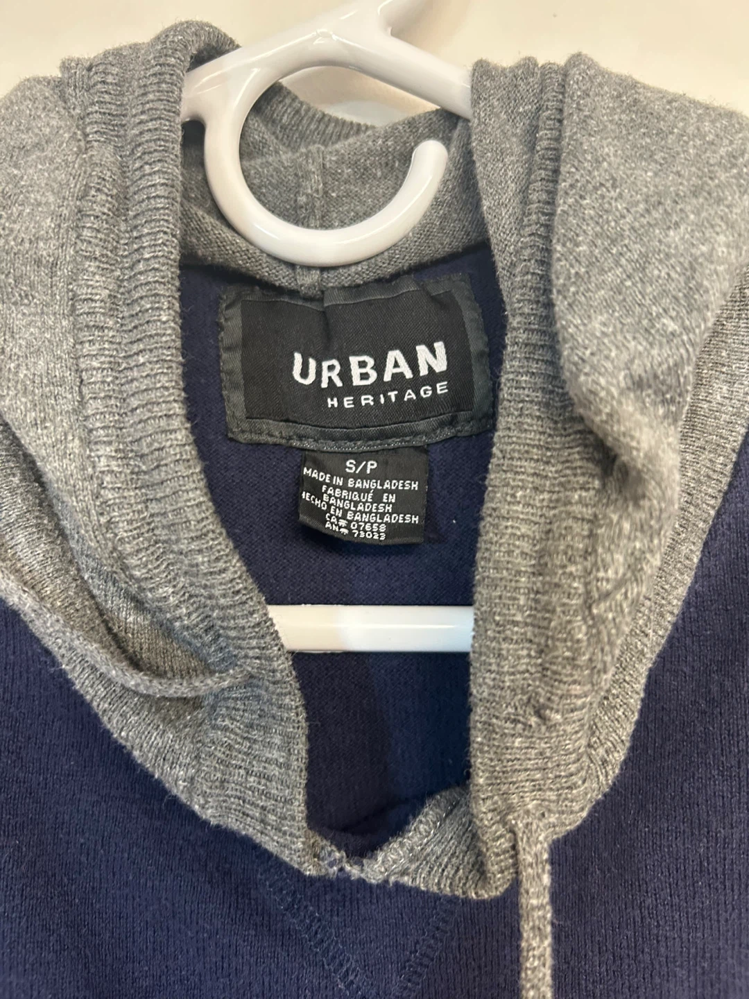 Urban Heritage Navy and Grey Striped Hoodie Sweater - photo 3