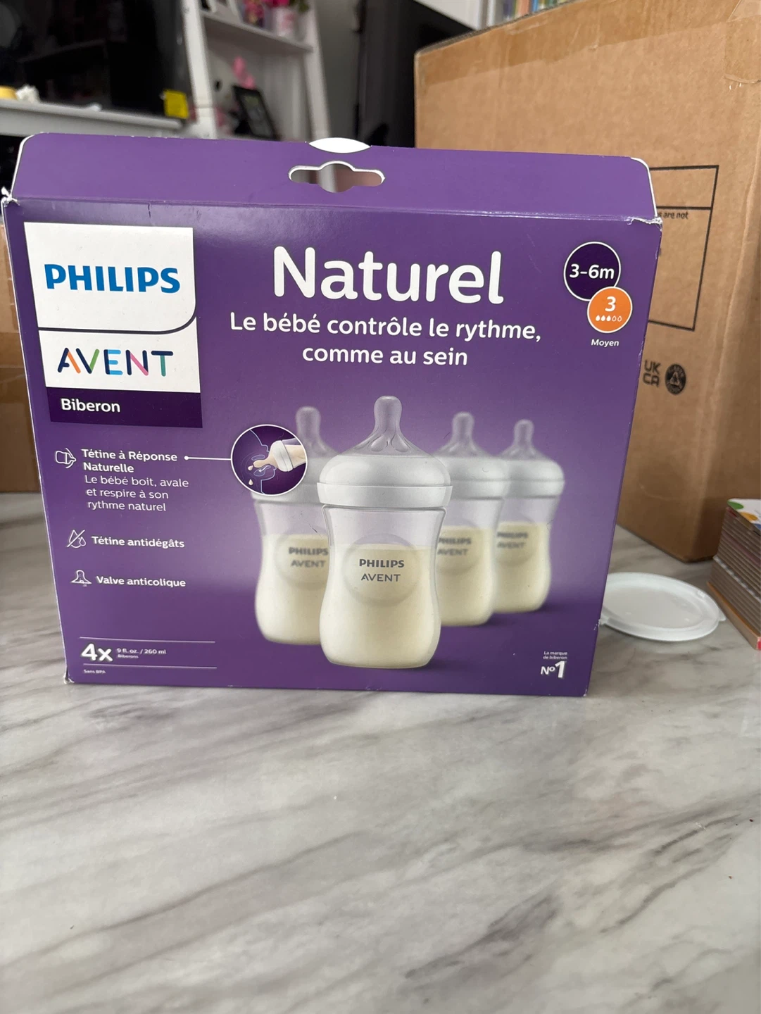 Philips Avent Natural Baby Bottles - 4x 9oz/260ml