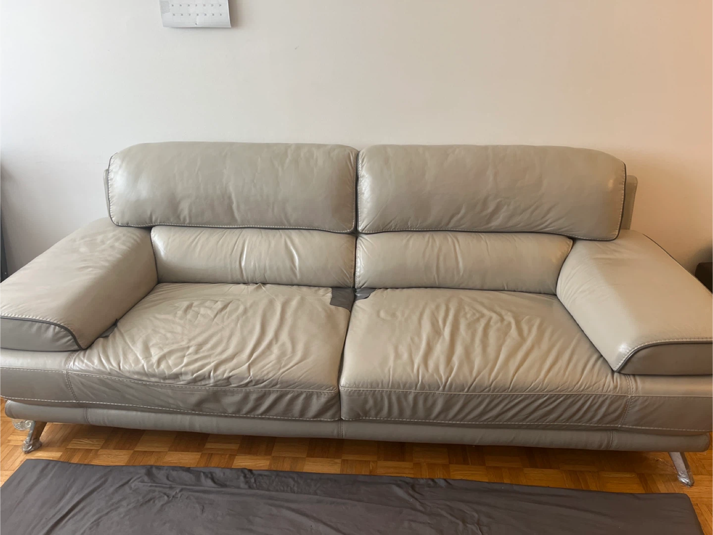 Light Grey Leather Sofa