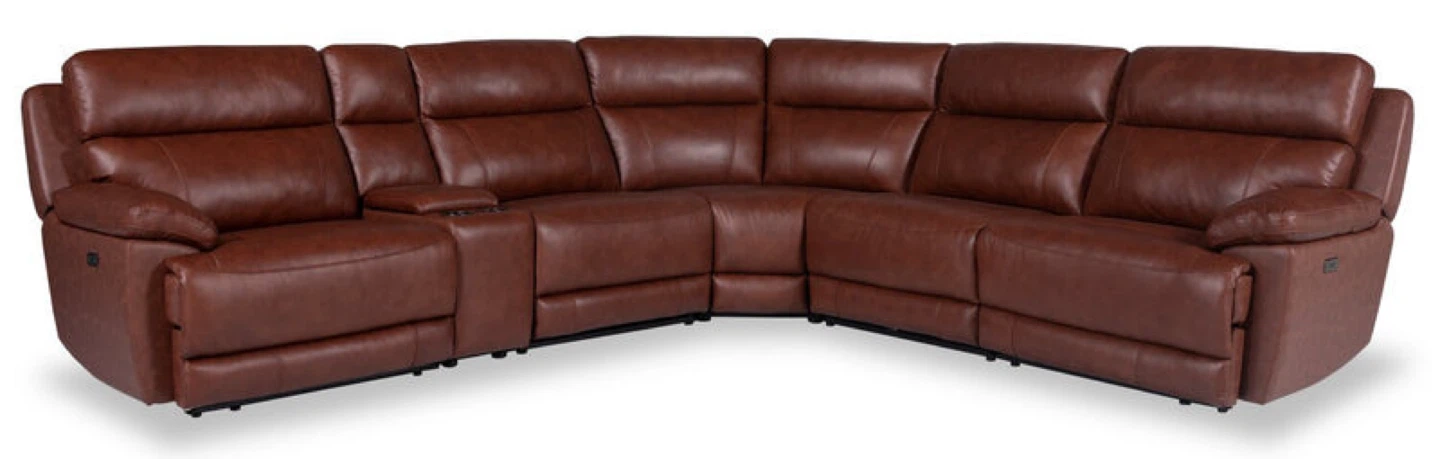 Sorrento 6-Piece Genuine Leather Power Reclining Sectional Sofa - photo 2