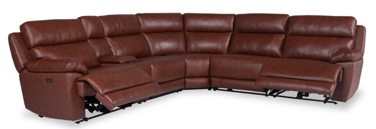Sorrento 6-Piece Genuine Leather Power Reclining Sectional Sofa - photo 4