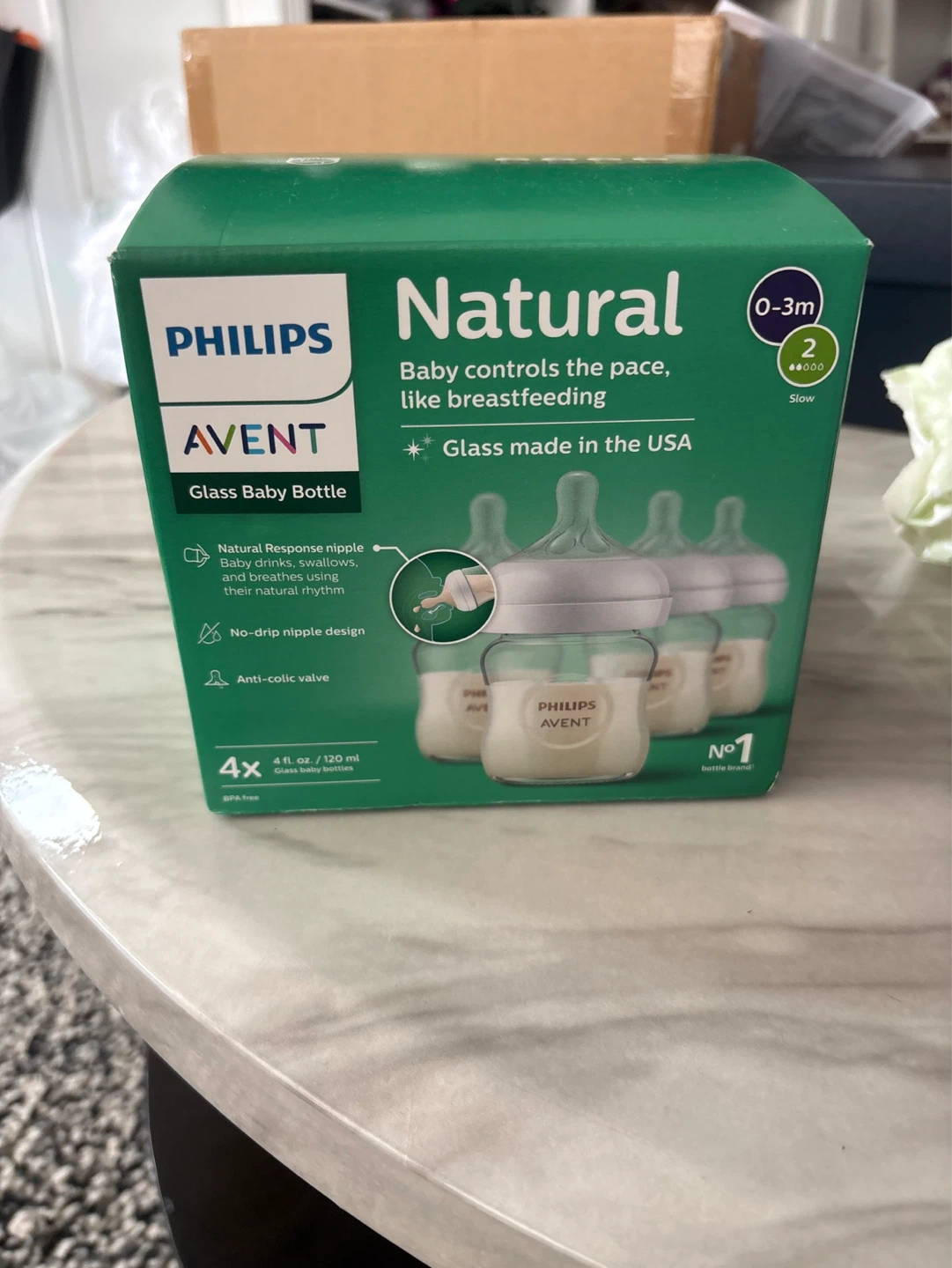 Philips Avent Natural Glass Baby Bottles - 4 oz (4 pack)